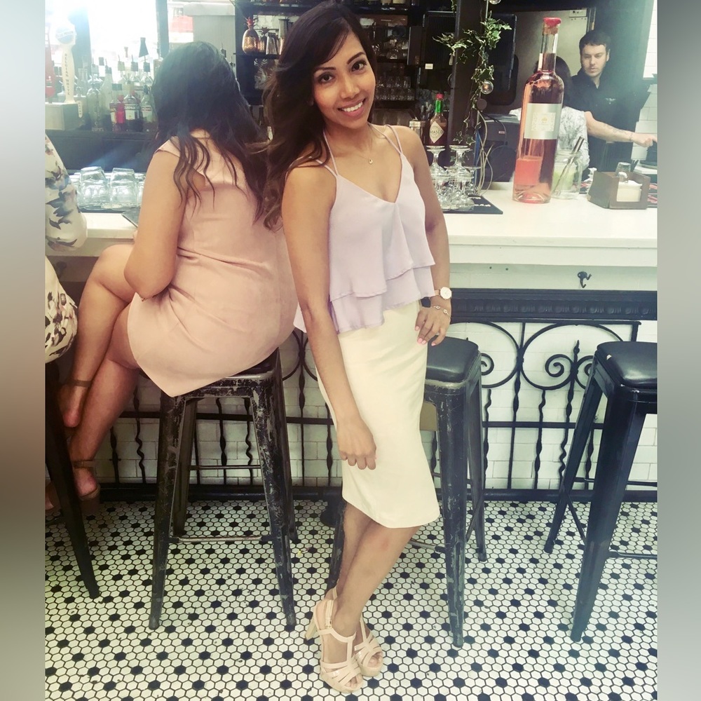 Lulus lavender ruffle crop top xs